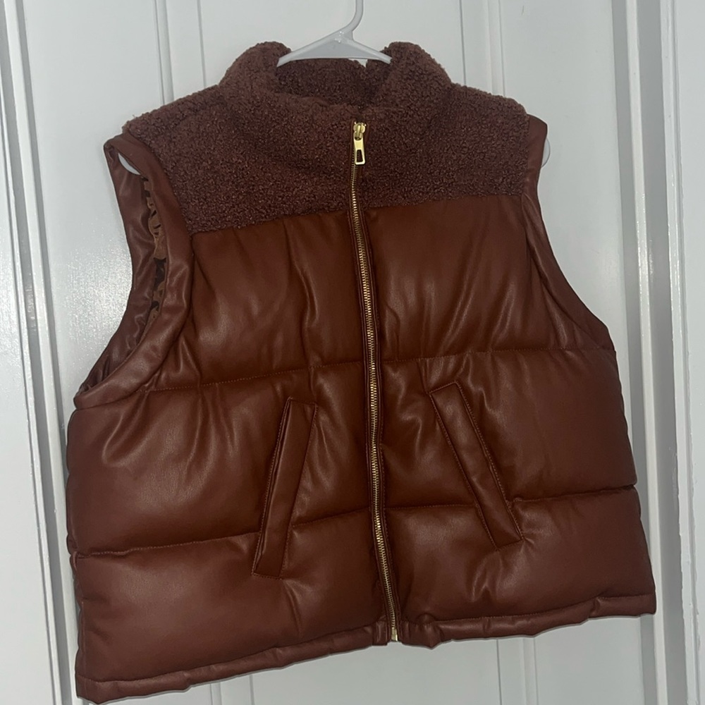 NWOT Faux Leather Mixer Vest